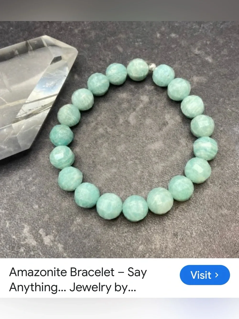 #2947** Amazonite Beaded Bracelet in Soft Green Tones